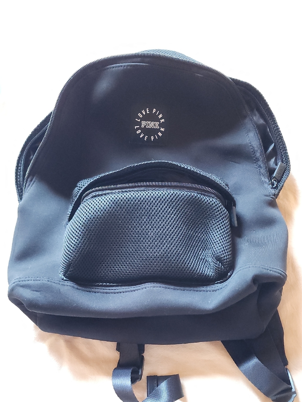PINK Victoria's Secret Black Backpack with Front Pocket